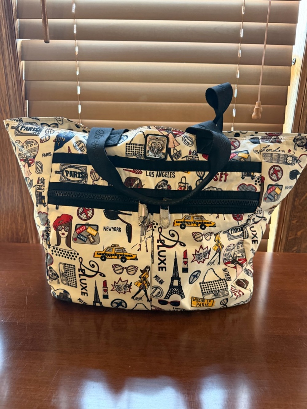 Brighton Jetsetter Weekender Travel Bag Paris London Print Duffel + Pouch